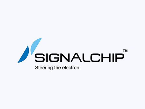 Signalchip Innovations logo with the tagline 'Steering the electron'